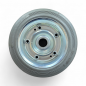 Preview: Loses Vollgummi-Rad 180 mm, grau mit Stahlblech-Felge, verzinkt und Rollenlager