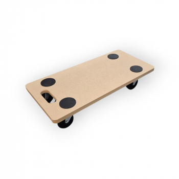 Preview: Transportroller mit harten Rollen, Tragkraft 200kg, MDF-Platte 29 x 58cm