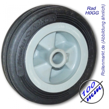 Loses Rad mit Kunststoff-Felge 100 mm und Gleitlager