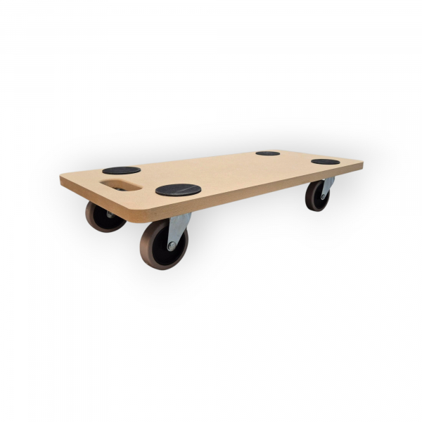 Transportroller mit weichen Rollen, Tragkraft 200kg, MDF-Platte 29 x 58cm