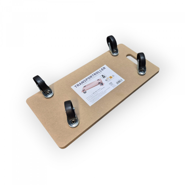 Transportroller mit harten Rollen, Tragkraft 200kg, MDF-Platte 29 x 58cm
