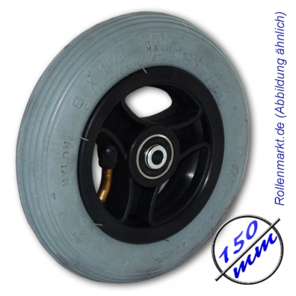 Loses luftbereiftes Rad 150 mm, hellgrau, auf Kunststoff-Felge