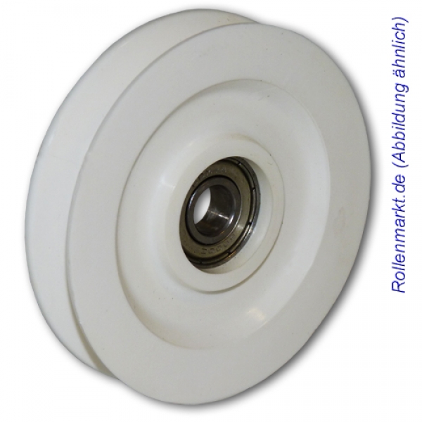 Seilrolle mit weißem Polyamidrad 40 mm und Kugellager